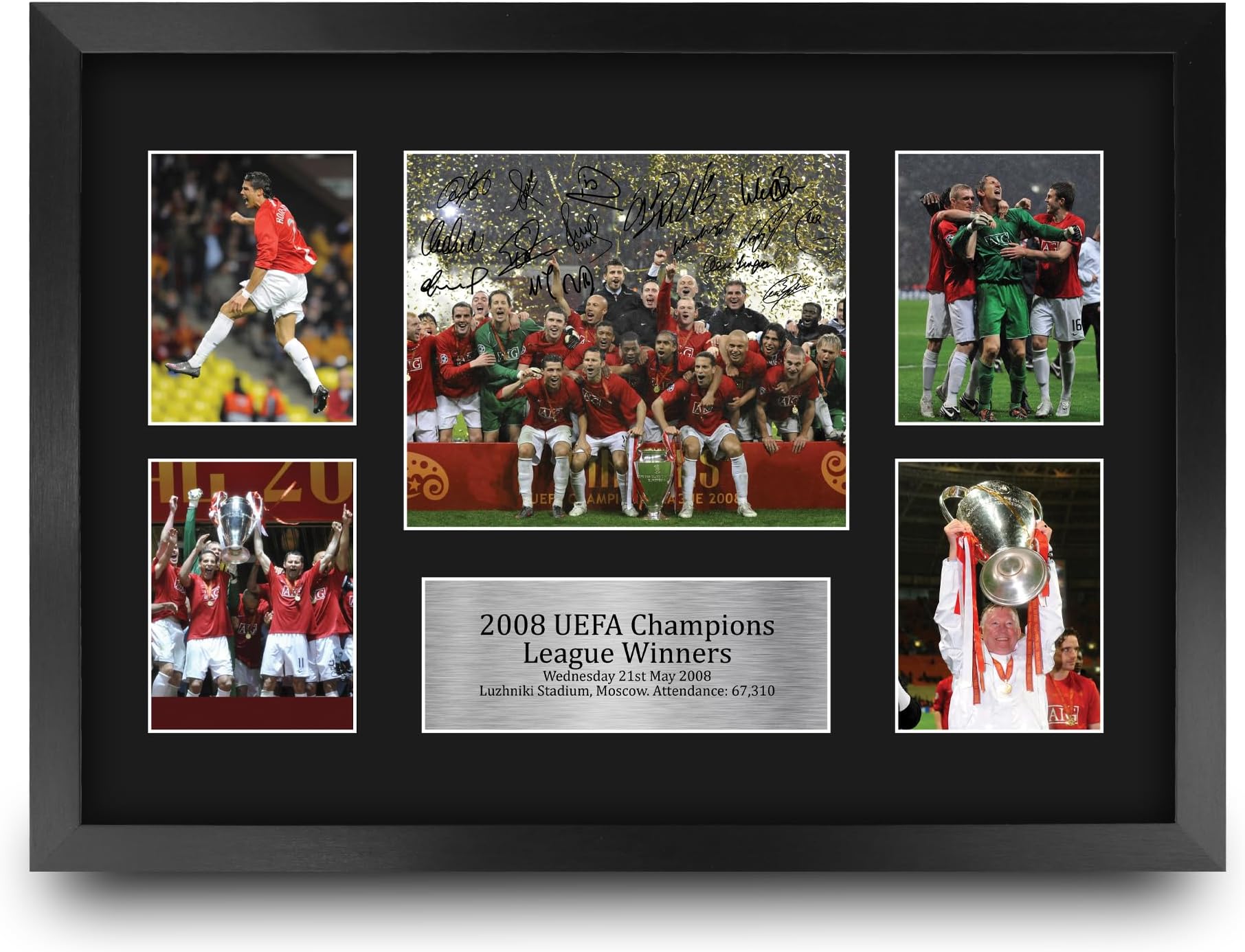 HWC Trading FR A3 2008 UEFA Euro Cup Winners Printed Memorabilia Signed Autograph Display for Football Fans and Supporters - A3 Framed