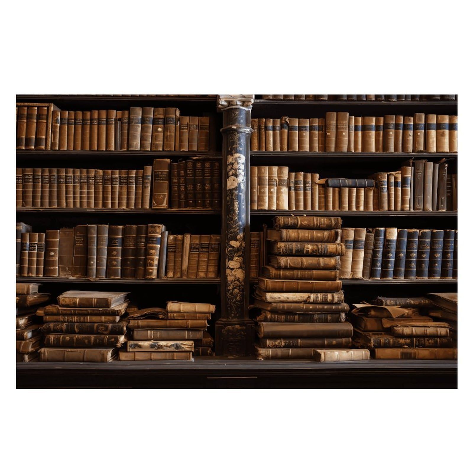 Old Books in Library Placemats Non-Slip Heat Resistant Table Mats Flax Washable Cloth Place Mats Easy to Clean Premium Placemat for Kitchen Dining Table Decor Party Outdoor