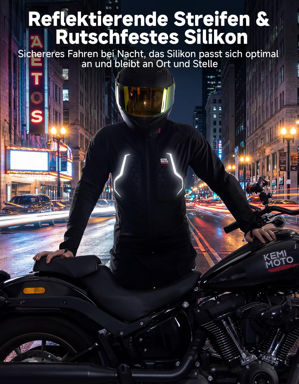 KEMIMOTO Chaqueta Moto Hombre con Protectores Certificados Extraíbles Transpirable Verano