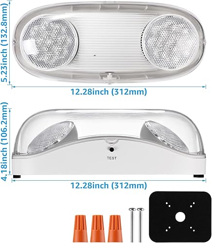 Miniatura 7 de LEONLITE Iluminación LED de emergencia, luz de emergencia de ubicación húmeda con batería de respaldo, luces de salida comerciales para negocios, 2