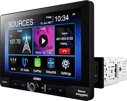 Miniatura 4 de Jensen CAR910W 9 pulgadas Mechless receptor multimedia con inalámbrico y con cable Apple CarPlay l Soporta dispositivos Android l SiriusXM-Ready l