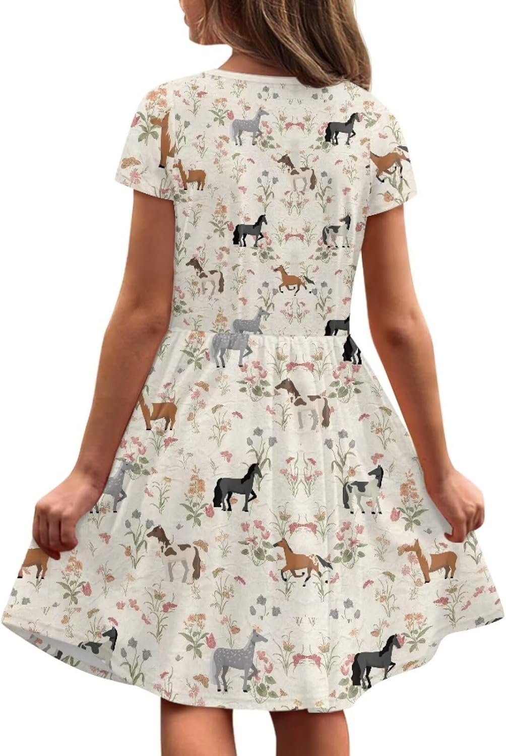 Short Sleeve Dress for Girls with Pockets Cute Toddler Girl Clothes Summer 2-12