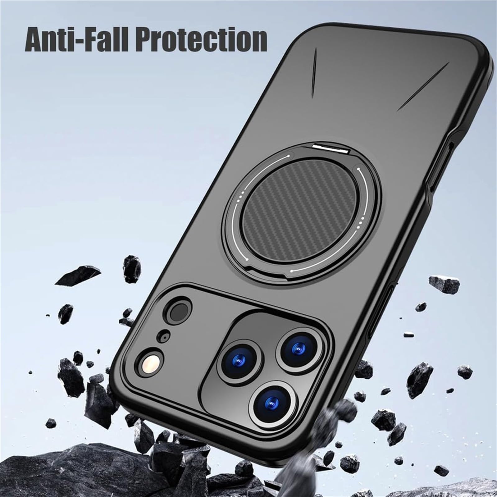 Genérico Etui na telefon iPhone 17 Pro Max/17 Pro/17 Air/17, ochrona przed wstrząsami z aparatem antypoślizgowa obudowa (czarny, 17 Air)