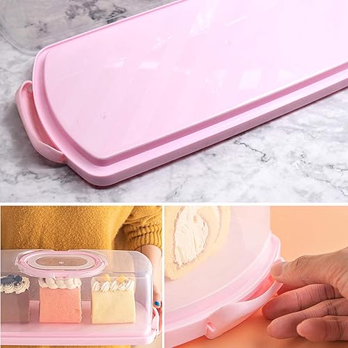 Miniatura 8 de Panera rectangular de plástico con mango portátil, caja de almacenamiento para pasteles de pan para almacenar pan de plátano, pan de calabaza