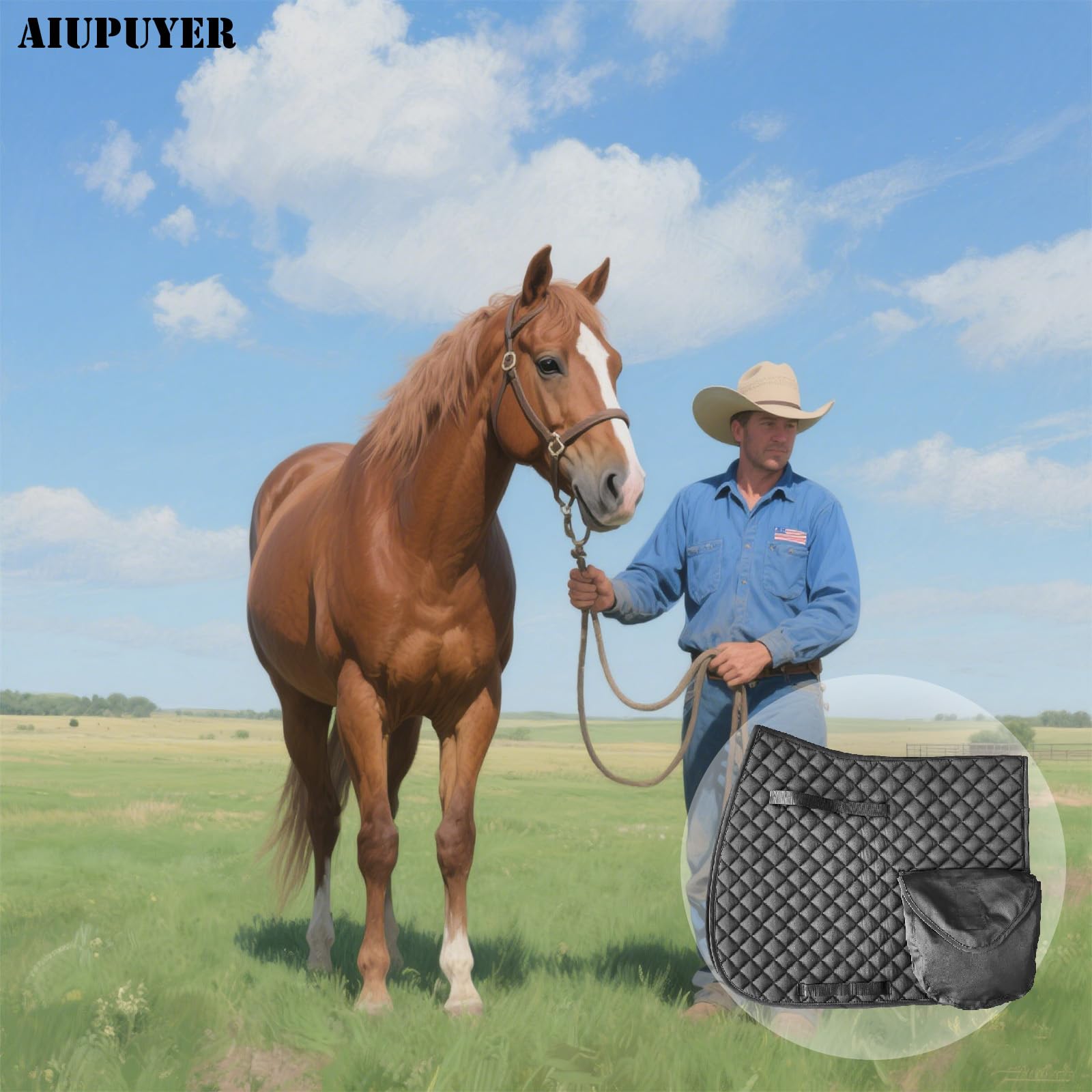 Funda Para Montar Caballo Sin Silla, MáScara Contra Insectos Con Orejas Funda De Silla Inglesa De Uso General, para PrevencióN De Lesiones CojíN Transpirable HipoalergéNico Y Absorbente De Impactos