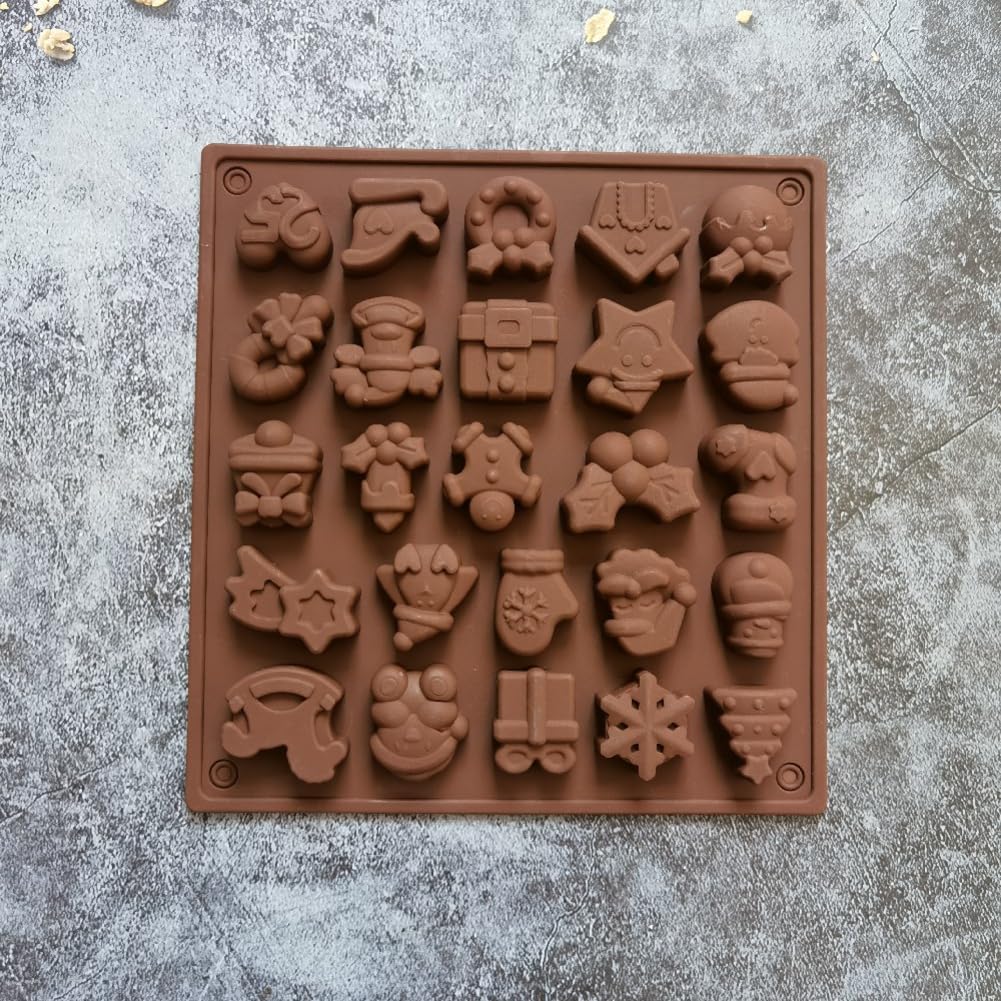 1 stuks mini kerst siliconen chocolade mal, fondant mal, mini kerstboom, peperkoek man vorm mallen voor doe-het-zelf taart, snoep, mousse (stijl 1