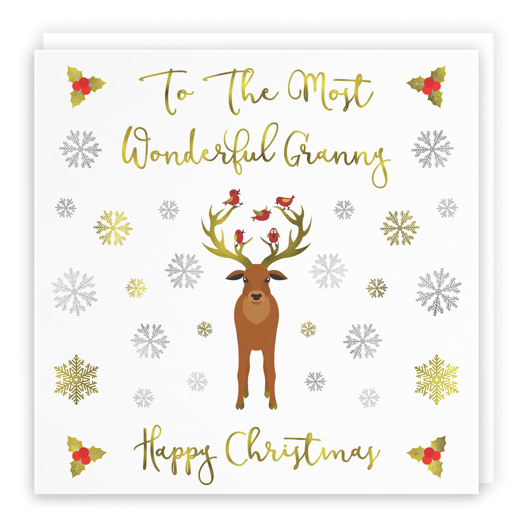 Hunts England - Granny Christmas Card - To The Most Wonderful Granny - Happy Christmas - Xmas Card - Milano Collection
