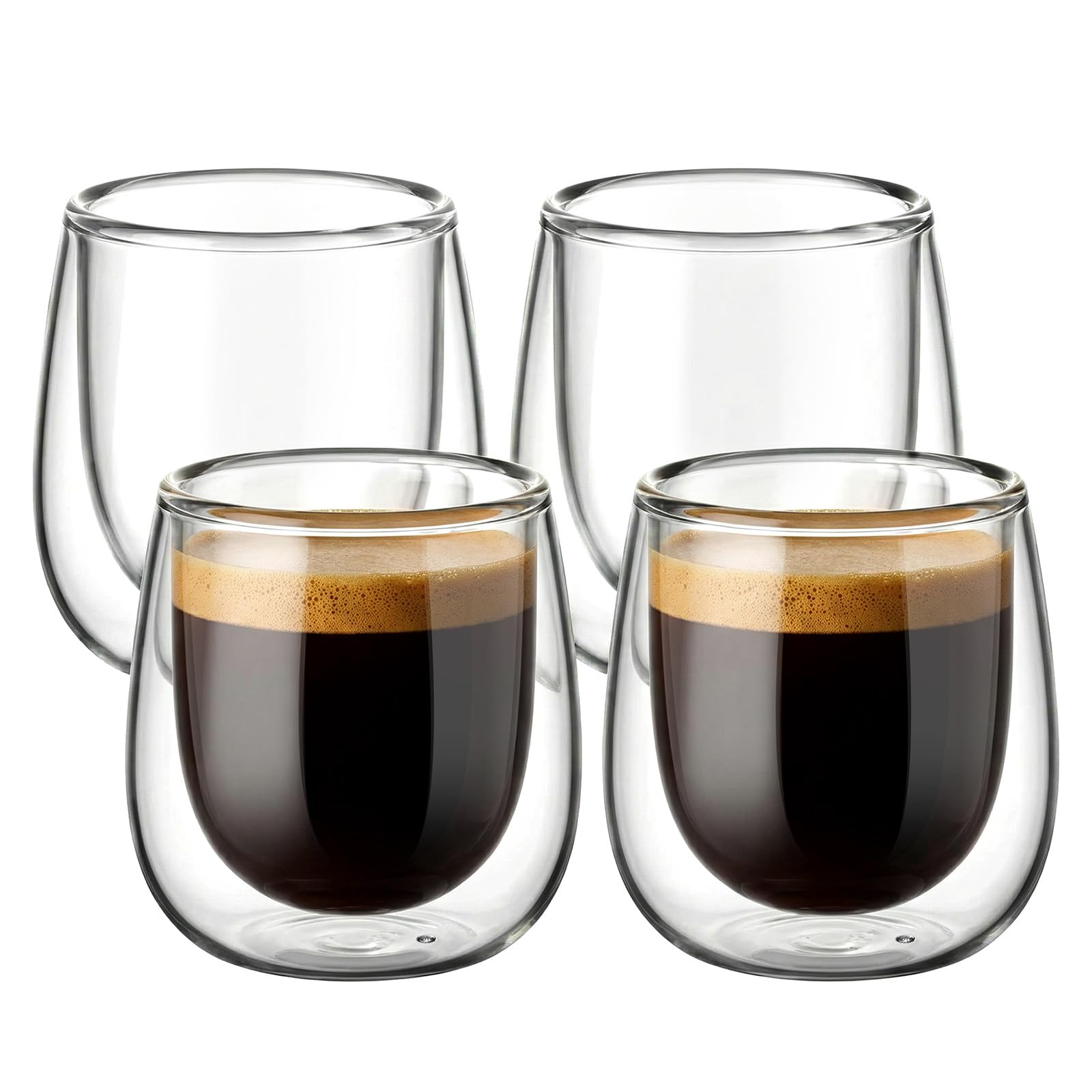 WMF Kult Cappuccino glazen, 6 stuks, Dubbelwandig Glas, Prefecte Temperatuur, Premium kwaliteit, Condensatie vrij, Vaatwasser Bestendig, 0901412000