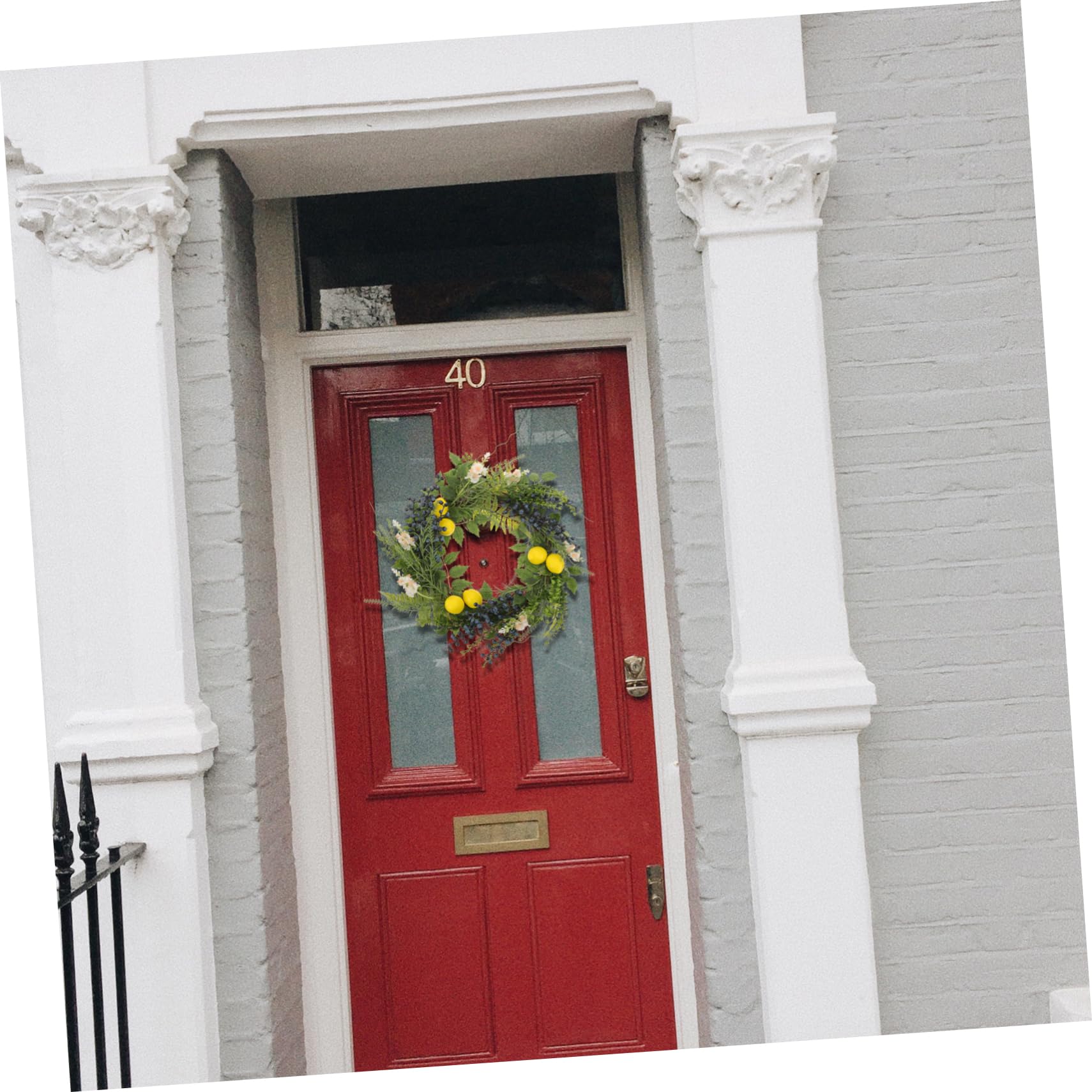 Ghirlanda Artificiale di Fiori e Frutti per Porta d Ingresso Decorazione Primaverile Estiva Finta Ghirlanda Rustica per Interni