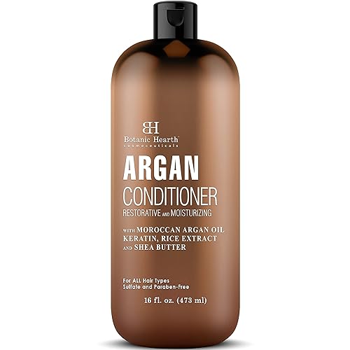 Botanic Hearth Acondicionador de argán Para todo tipo de cabello Fórmula hidratante y voluminizadora Con aceite de argán marroquí, aceite de