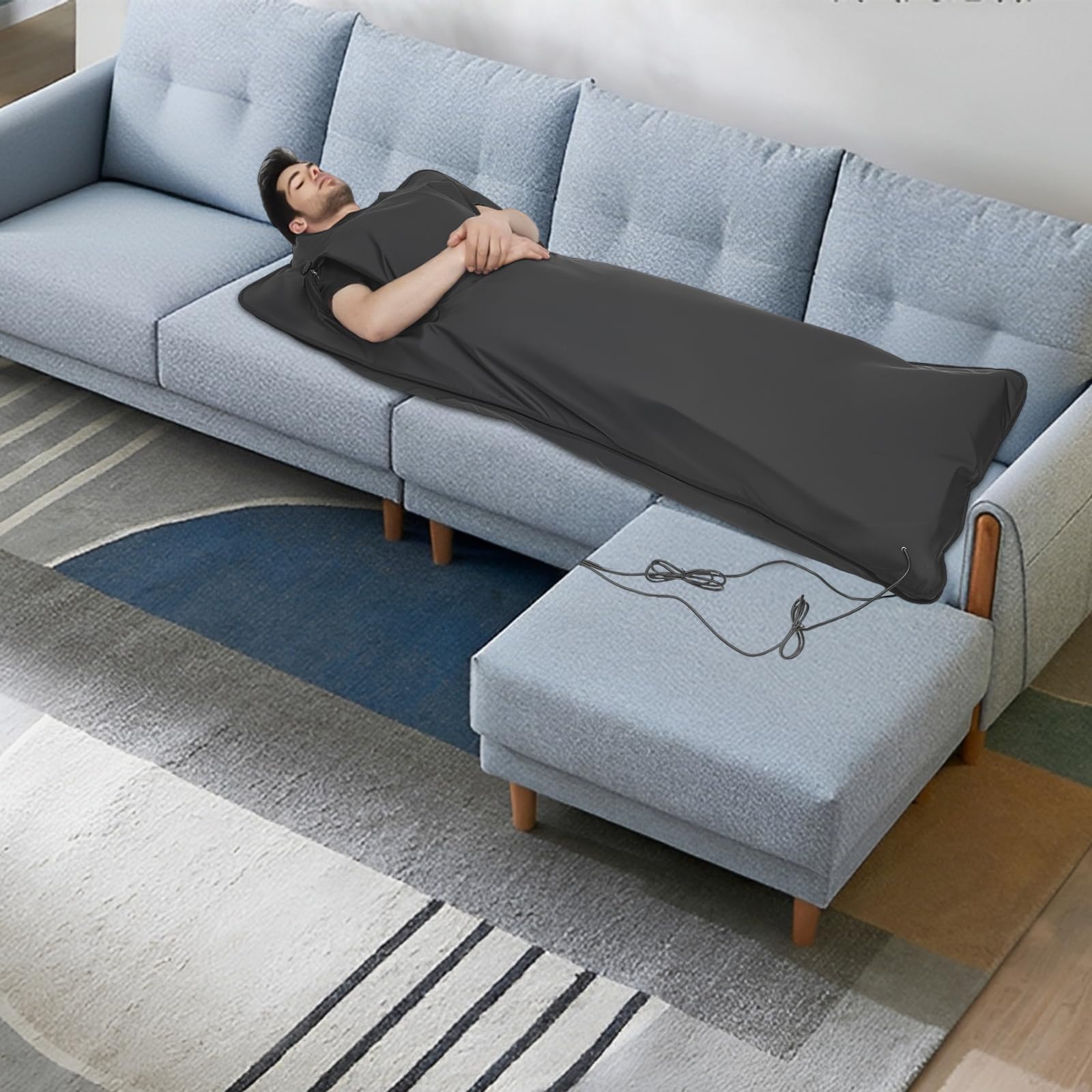 Couverture De Sauna Infrarouges lointains,Couverture de Sauna Portable 500W pour Relaxation,Détox et Désintoxication - Minuterie et Température Réglable 30-70°C