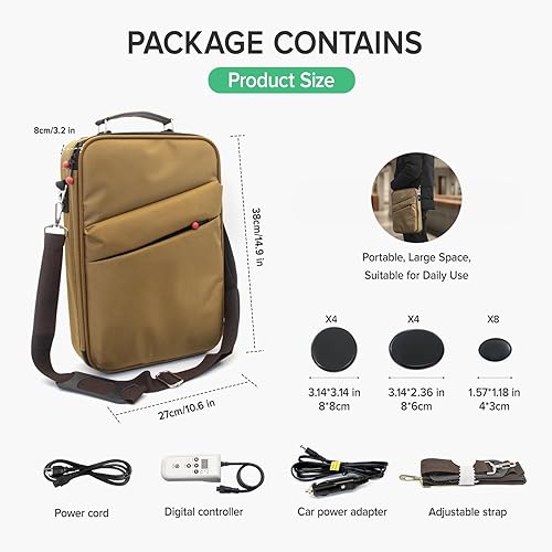 Miniatura 8 de Juego de calentador portátil de piedras calientes para spa, salón de belleza, kit de calentador eléctrico digital con 16 piedras de basalto