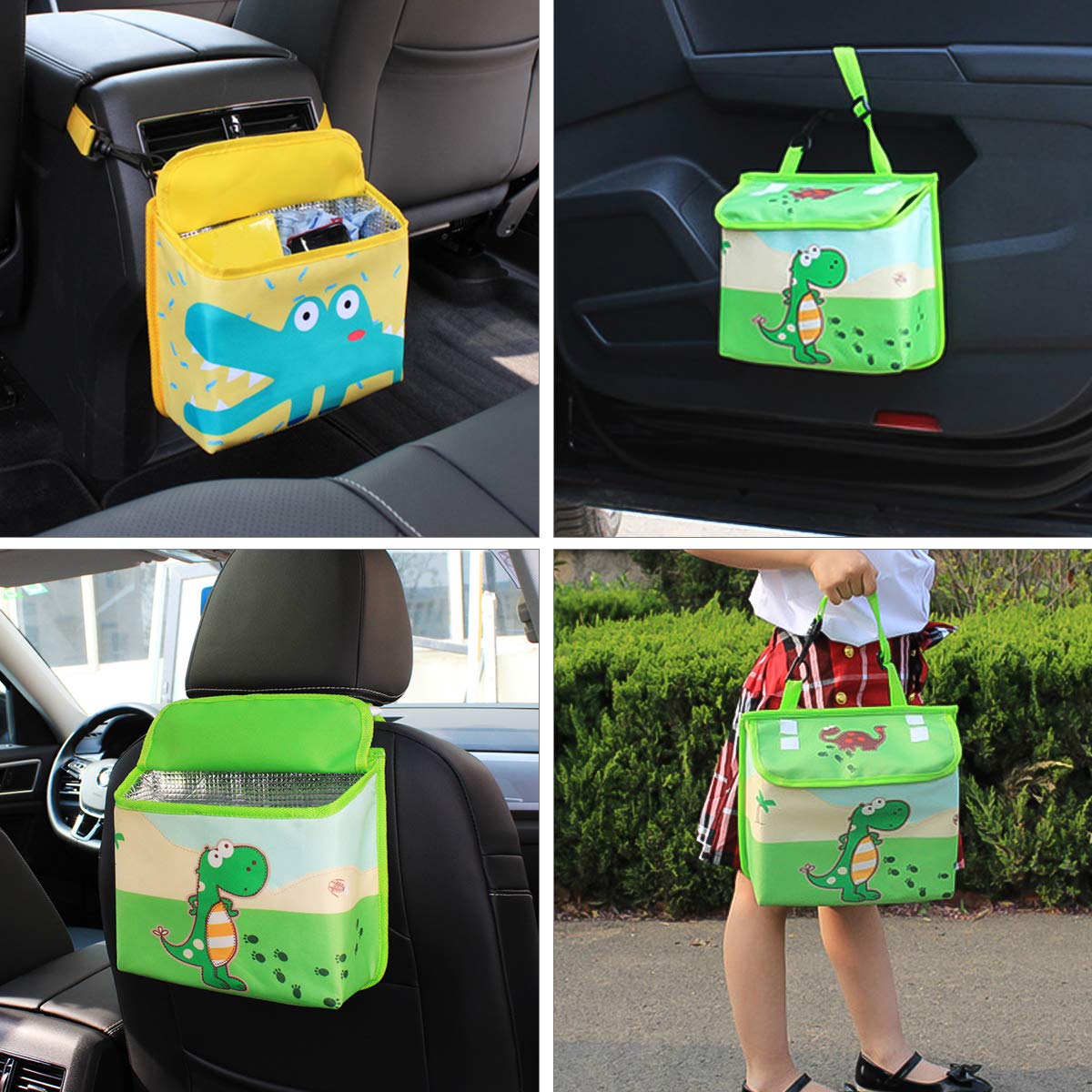 Vicera Kids Car Organizer For Passenger Seat, Back Seat & Trunk, Foldable Car Seat Organizer With Removable Cooler Bag And Belt Attachment, Many - View #2