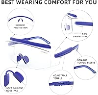 Vista 30 de UKNOW Anteojos de seguridad sobre lentes, gafas de seguridad antivaho protección ocular envolvente, gafas protectoras ANSI Z87.1