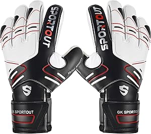 SPORTOUT Football Gloves with Finger Protection and 4mm Latex