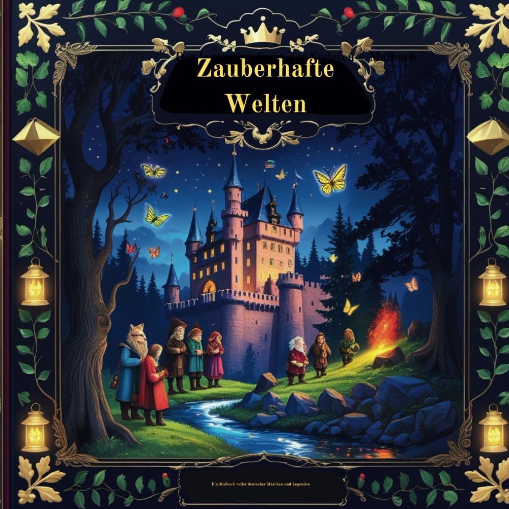 Zauberhafte Welten: Ein Malbuch voller deutscher Märchen und Legenden: Von Drachen, Helden und verwunschenen Orten – Entdecken Sie die Magie deutscher Kultur durch kreatives Malen!