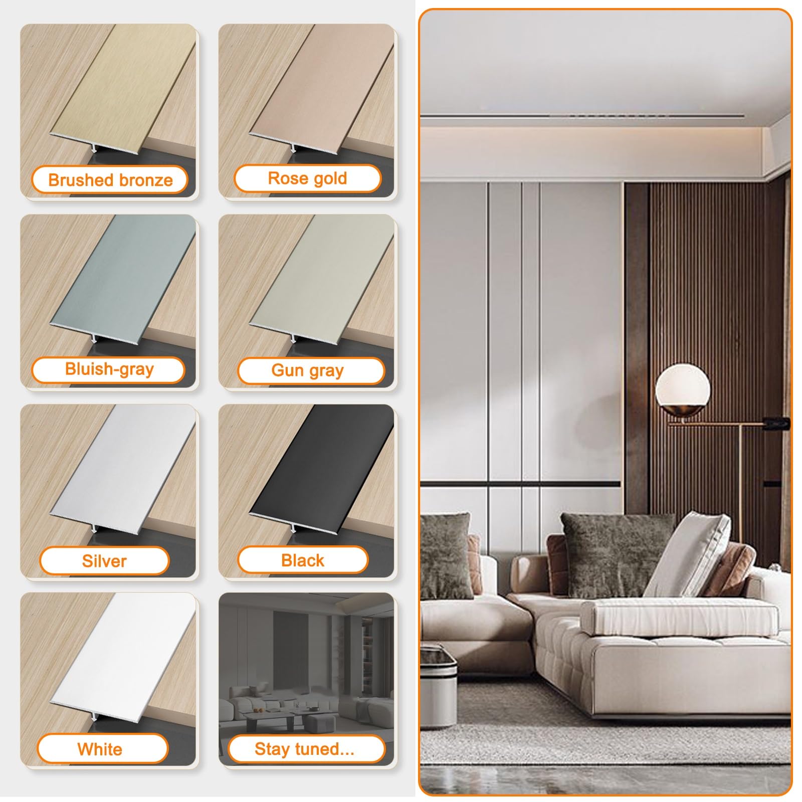 Striscia Di Transizione Per Pavimento In Profilo T In Alluminio 3 Pezzi – Separatore Di Porte & Rivestimento Per Bordo Di Rampa Per Tappeto, Laminato, Piastrelle(Natural,4 * 90cm)