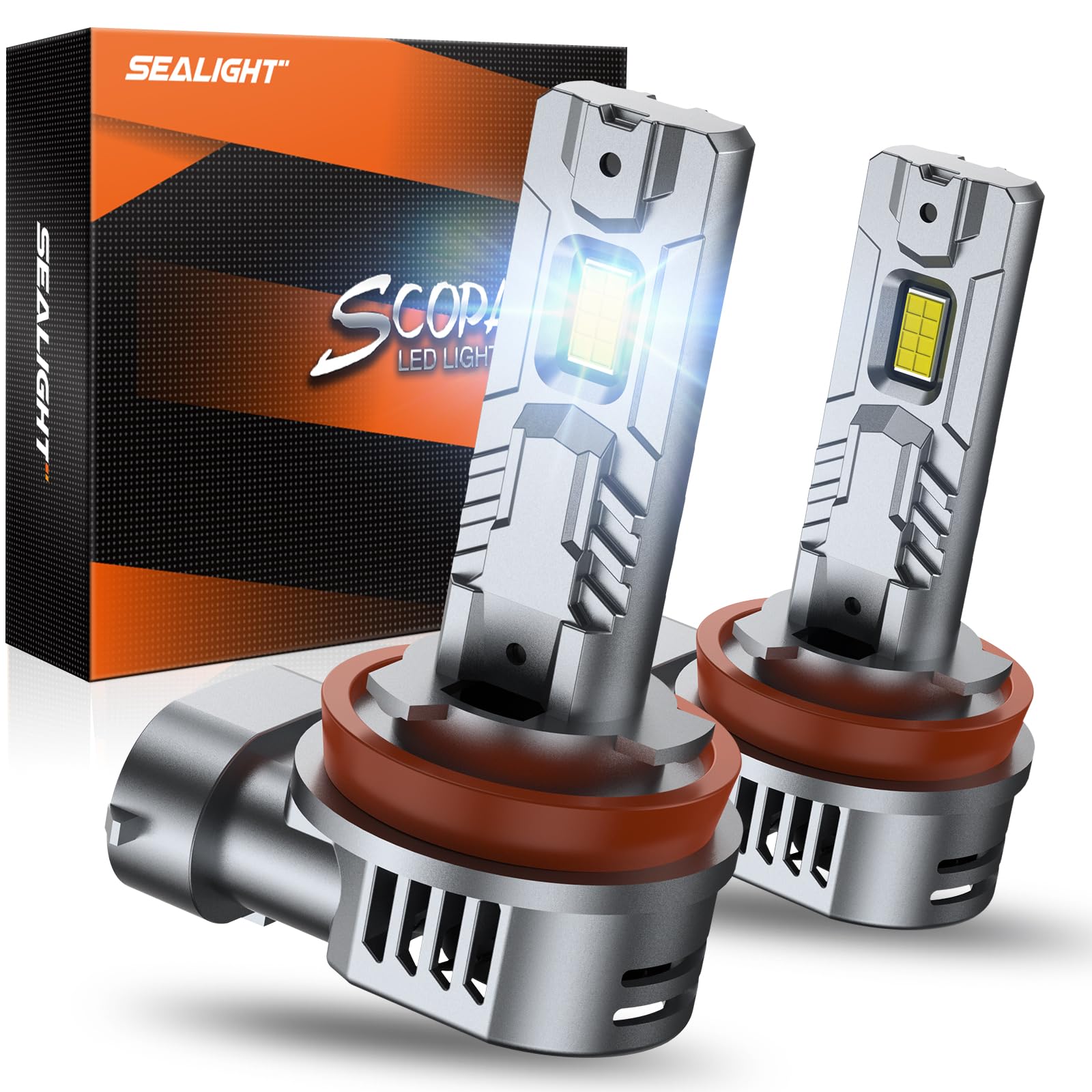 SEALIGHT Lampadine H11 Led H8 H9 LED 2024 più recenti Faro Auto Vehicle, 24000LM sostituzione alogena H11 design 1:1, plug-n-play, confezione da 2