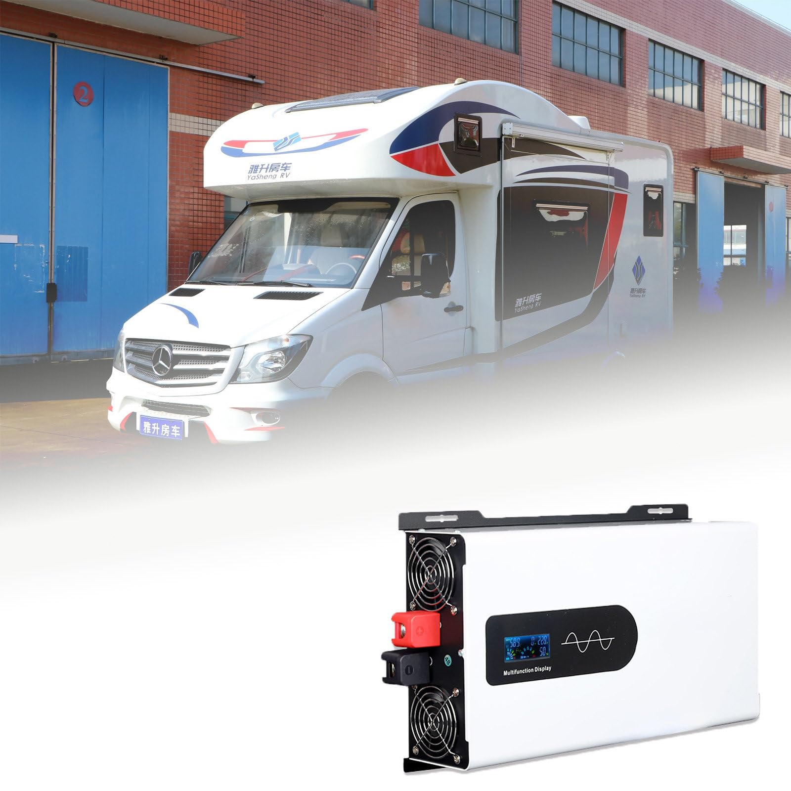 Inverter A Onda Sinusoidale Pura da 3500 W, Potenza di Picco di 7000 W, Corpo Interamente in Metallo con Display Intelligente HD, per Camper, Pannelli Solari 12v
