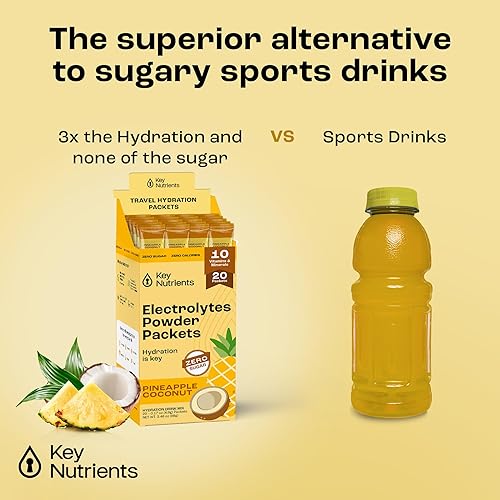 Miniatura 24 de KEY NUTRIENTS - Polvo de electrolitos, mezcla de bebida de limonada rosa fresca, polvo de hidratación, sin azúcar, sin calorías, sin gluten, polvo