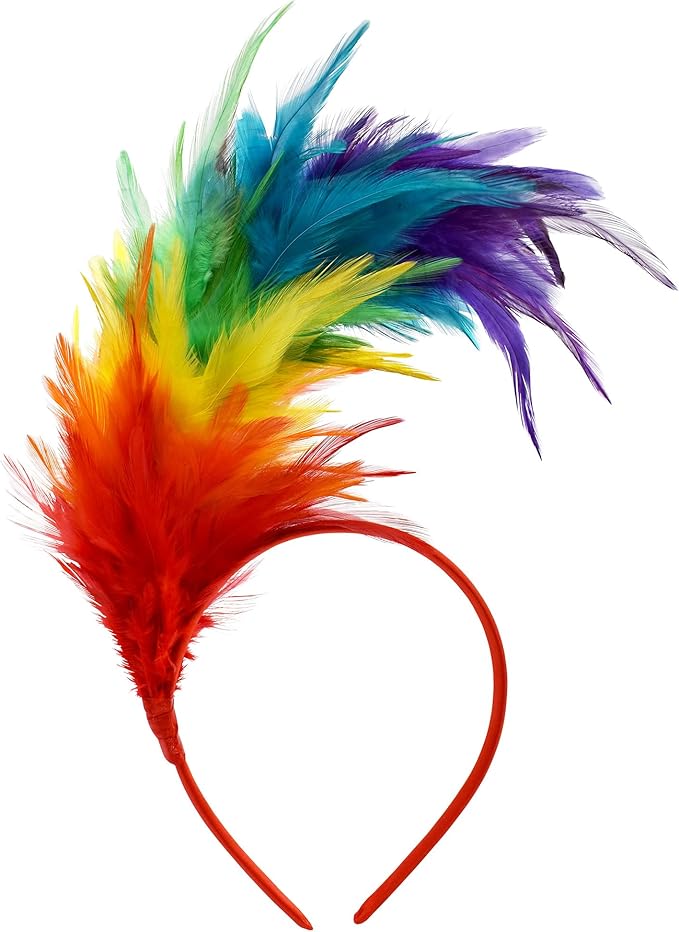 Diadema de plumas para mujer años 20 disfraz flapper miniatura 2