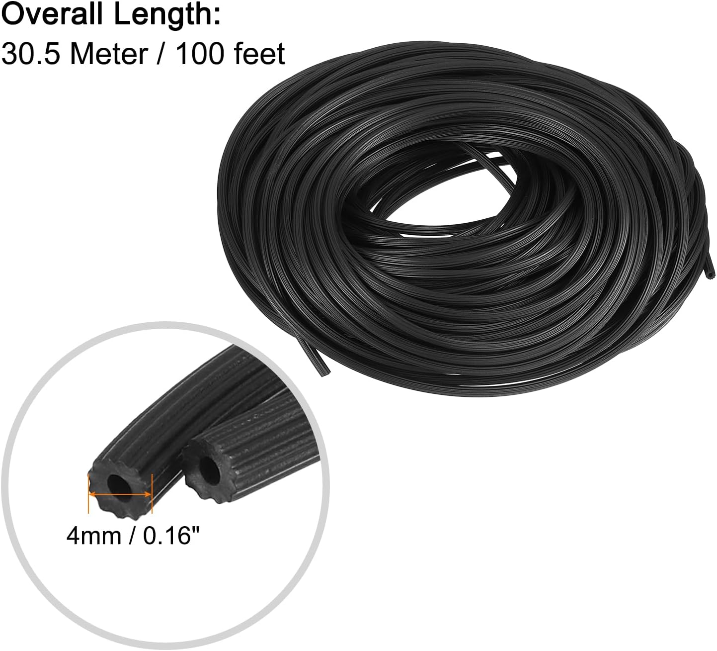 uxcell Screen Spline, 0.16"x100FT Round Window Screen Repair Retainer Spline for Door Window Screens Replacement, Black