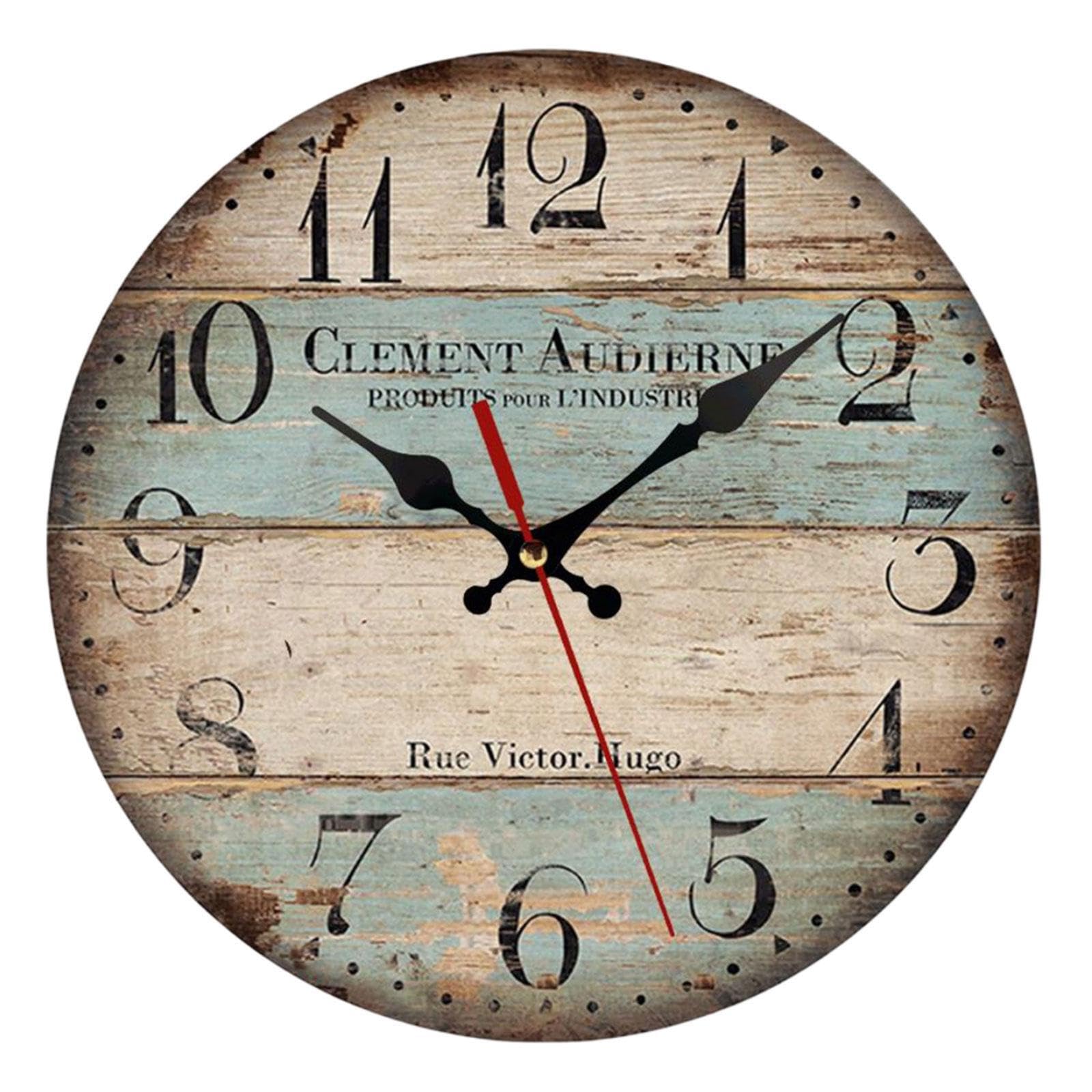 PIXZCSA Modern Wood Wall Clock Silent Roman Numerals Decorative Clocks Sweep Movement Office Measures11.81inch X 11.81inch, Style A