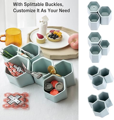 Miniatura 5 de BTSKY Soporte creativo para bolígrafo, contenedor para bolígrafos, maceta para cepillos, organizador de almacenamiento de escritorio combinado,