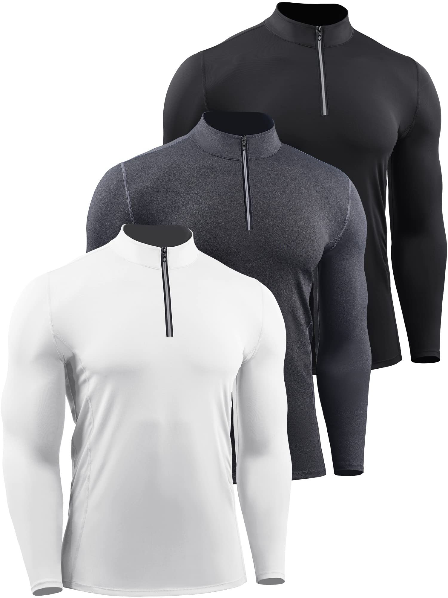 Neleus Herren Pullover Laufshirt (3er Pack)
