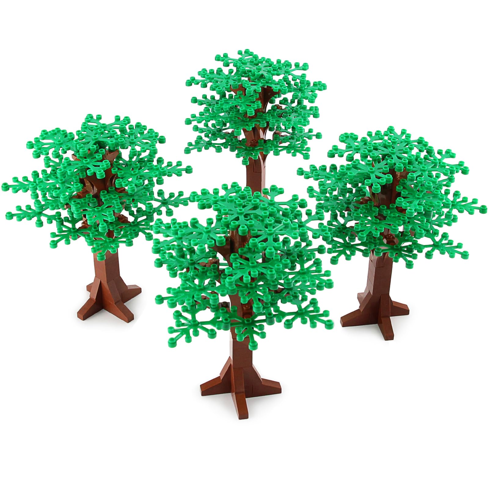 Feleph Large Trees Building Block Set 4PCS Classic Bricks Pieces and Parts Multicolored Toy Set 6.7inch Height Big Botanical Forest Garden Plant (Green) โ image 1