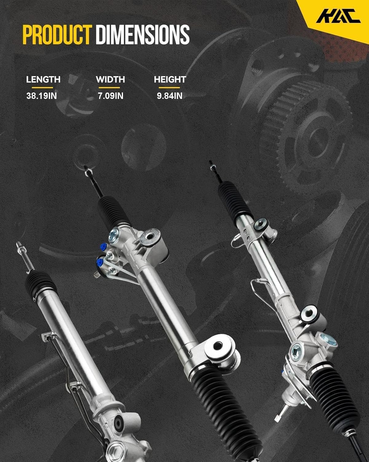 KAC Power Steering Rack and Pinion Assembly Replacement for 2002-2009 Trailblazer 2002-2009 Envoy 2004-2007 Rainier, Complete Steering Rack and Pinion System Replace 97-1014 26101416 19207780