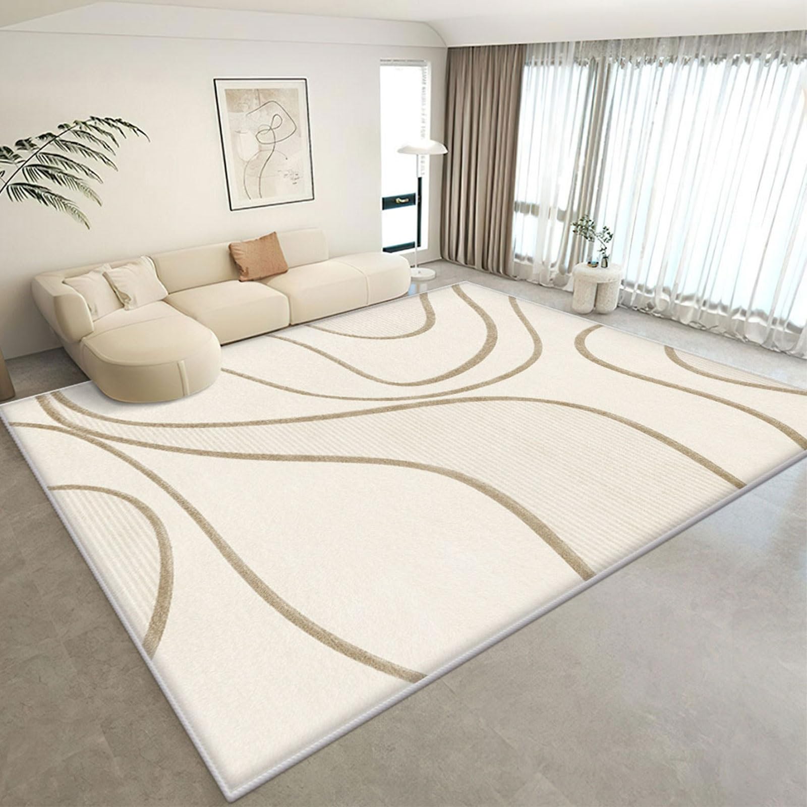 Tapis de salon antidérapants modernes 120x160 | Tapis doux résistant aux taches pour chambre