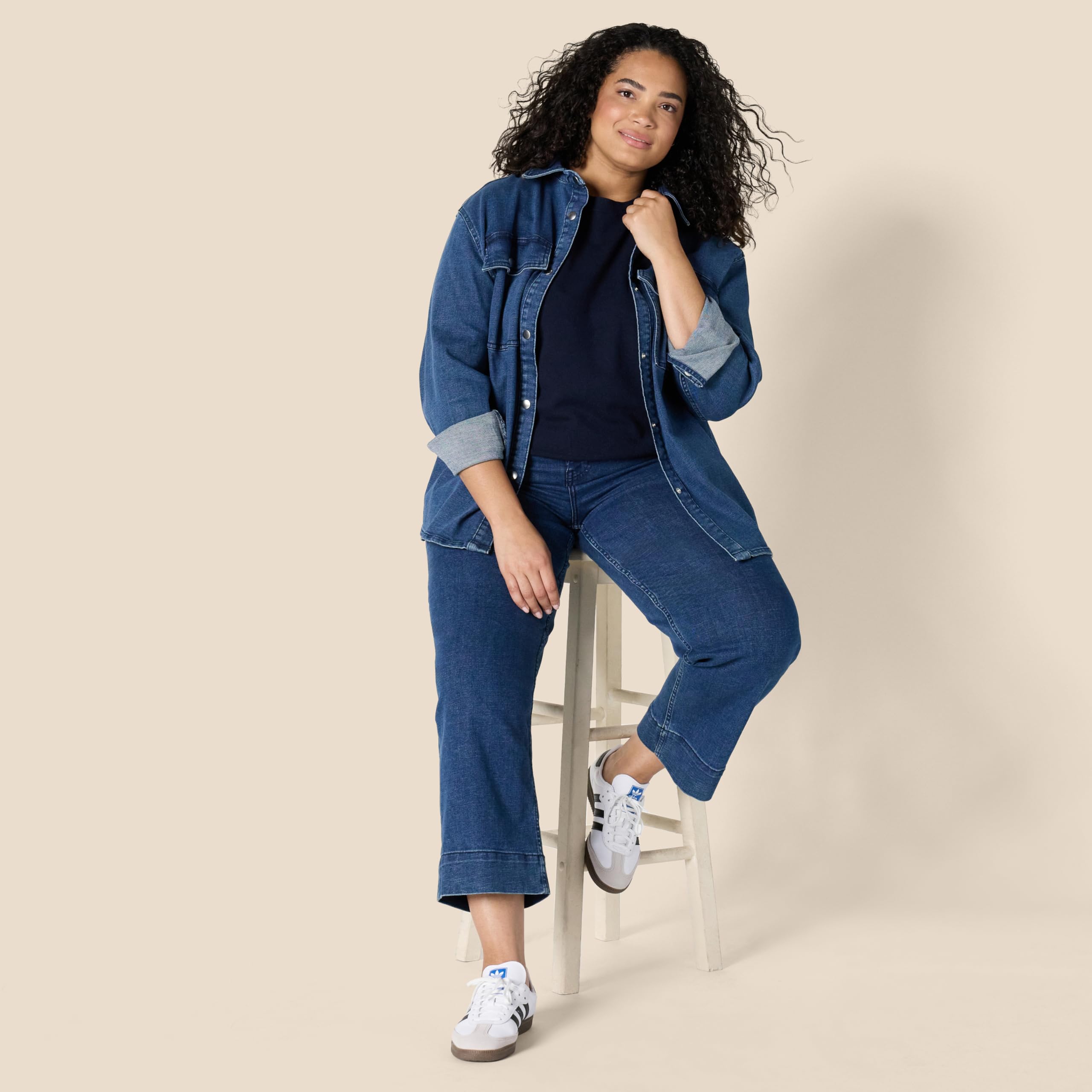 Amazon Essentials Jersey de Manga Corta y Corte Recto Mujer