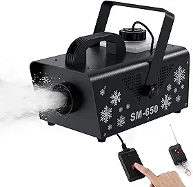 IMONE Máquina de neve 650W de Natal, máquina de fazer neve, máquina de fazer neve artificial, máquina de fazer floco de neve, máquina de neve interna com controle remoto, máquinas de neve para fotos