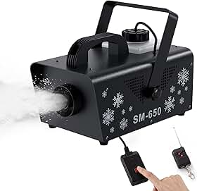 IMONE Máquina de neve 650W de Natal, máquina de fazer neve, máquina de fazer neve artificial, máquina de fazer floco de neve, máquina de neve interna com controle remoto, máquinas de neve para fotos