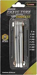 JOGO DE CHAVE TORX TIPO CANIVETE C/ 8PÇS - CM36