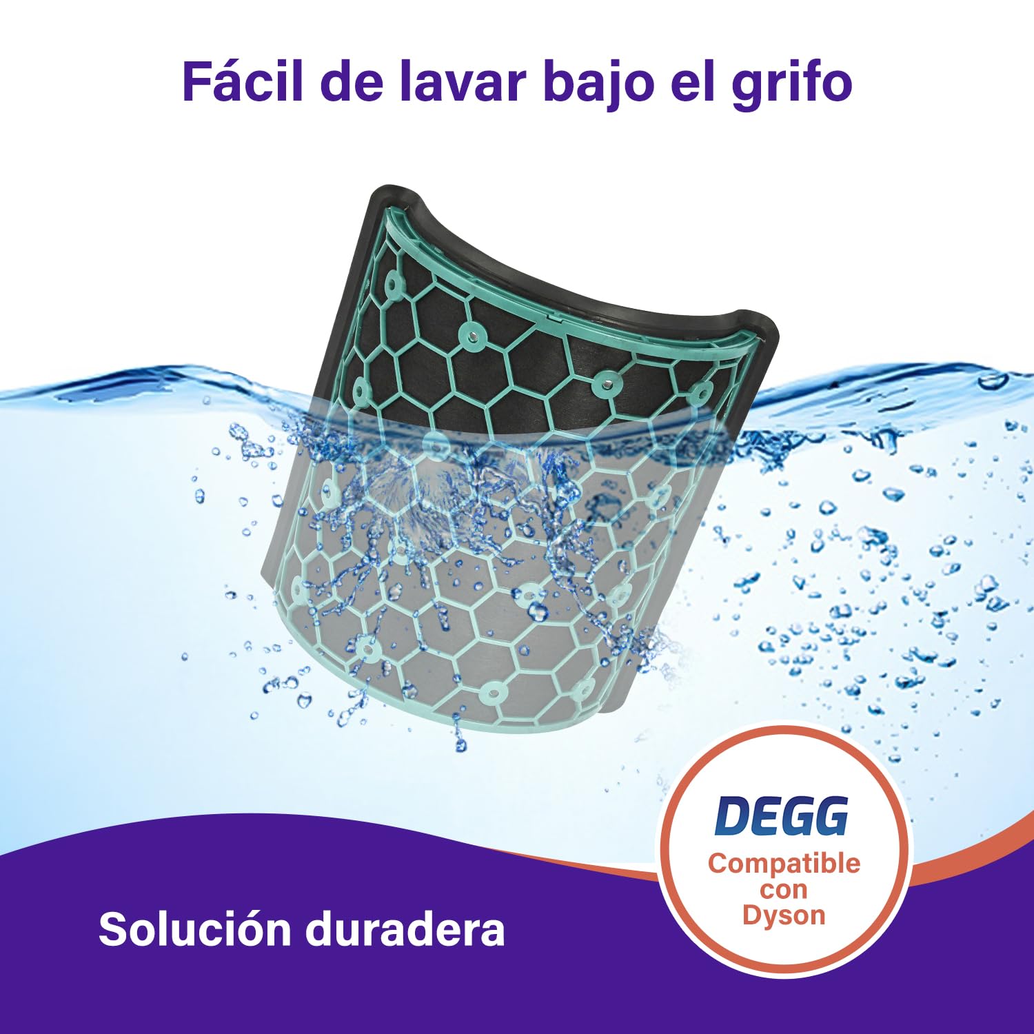 DEGG Filtro Hepa - Compatible con Purificador de Aire Dyson Pure Cool + Pure Hot HP04 TP04 DP04 TP05 HP05, Filtro Hepa y de Carbón Activado