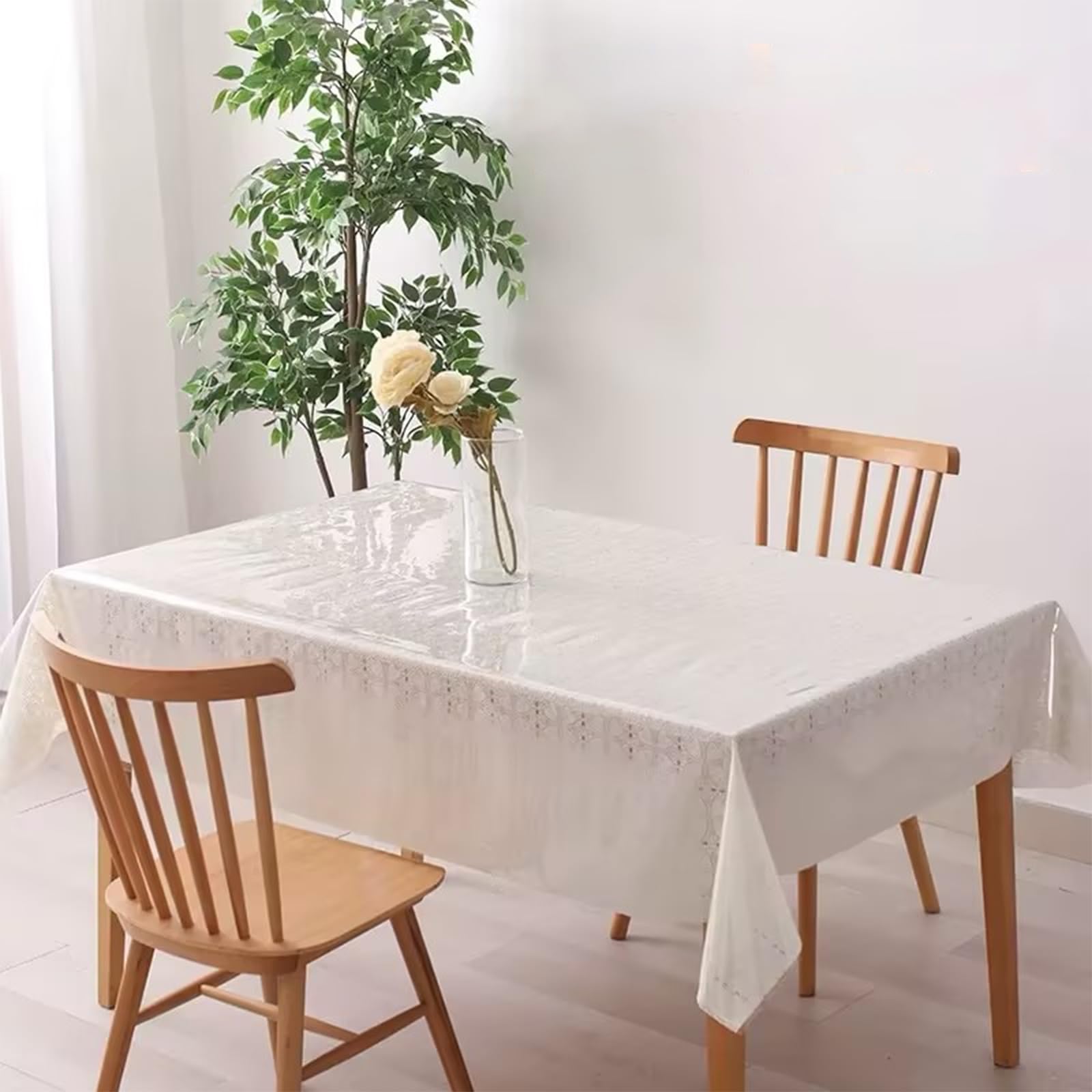 Elepl Tischdecke Transparent Tischfolie Abwaschbar Tischschutz Durchsichtige PVC Tisch Schutzfolie Wasserdicht Fettdicht Table Cloth Folie für Tisch Tischschutzfolie Tisch Schutzmatte (132 * 178cm) Küche, Haushalt & Wohnen