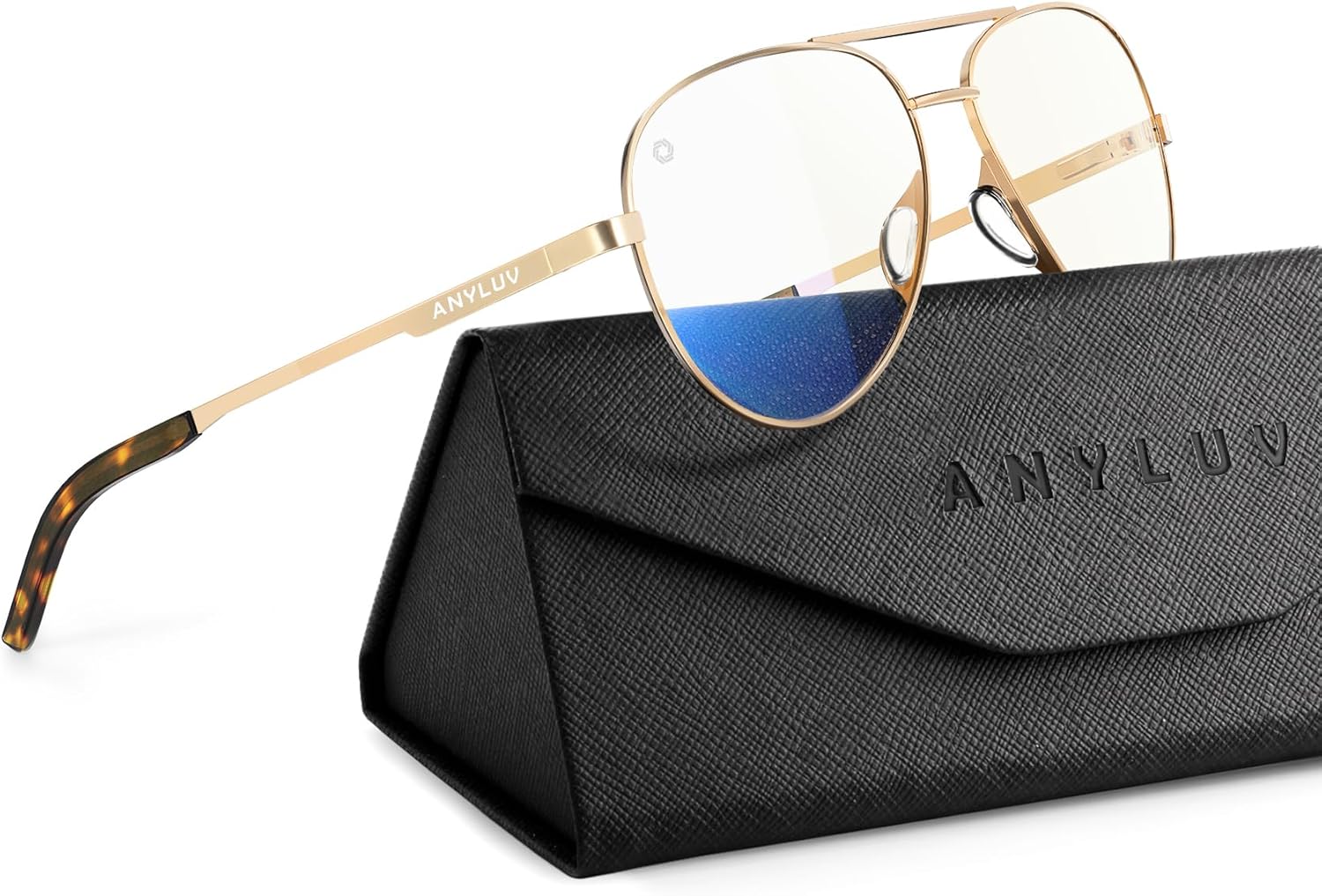 ANYLUV Aviator Blue Light Glasses Men Women, Lightweight Classic Pilot Computer Gaming Glasses Eye Protection Anti Eyestrain