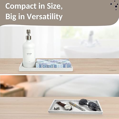 Miniatura 4 de Spacewiser Bandeja para encimera y tocador, bandeja de baño inastillable de 11.7 pulgadas, bandeja de jabón de silicona flexible para cocina,