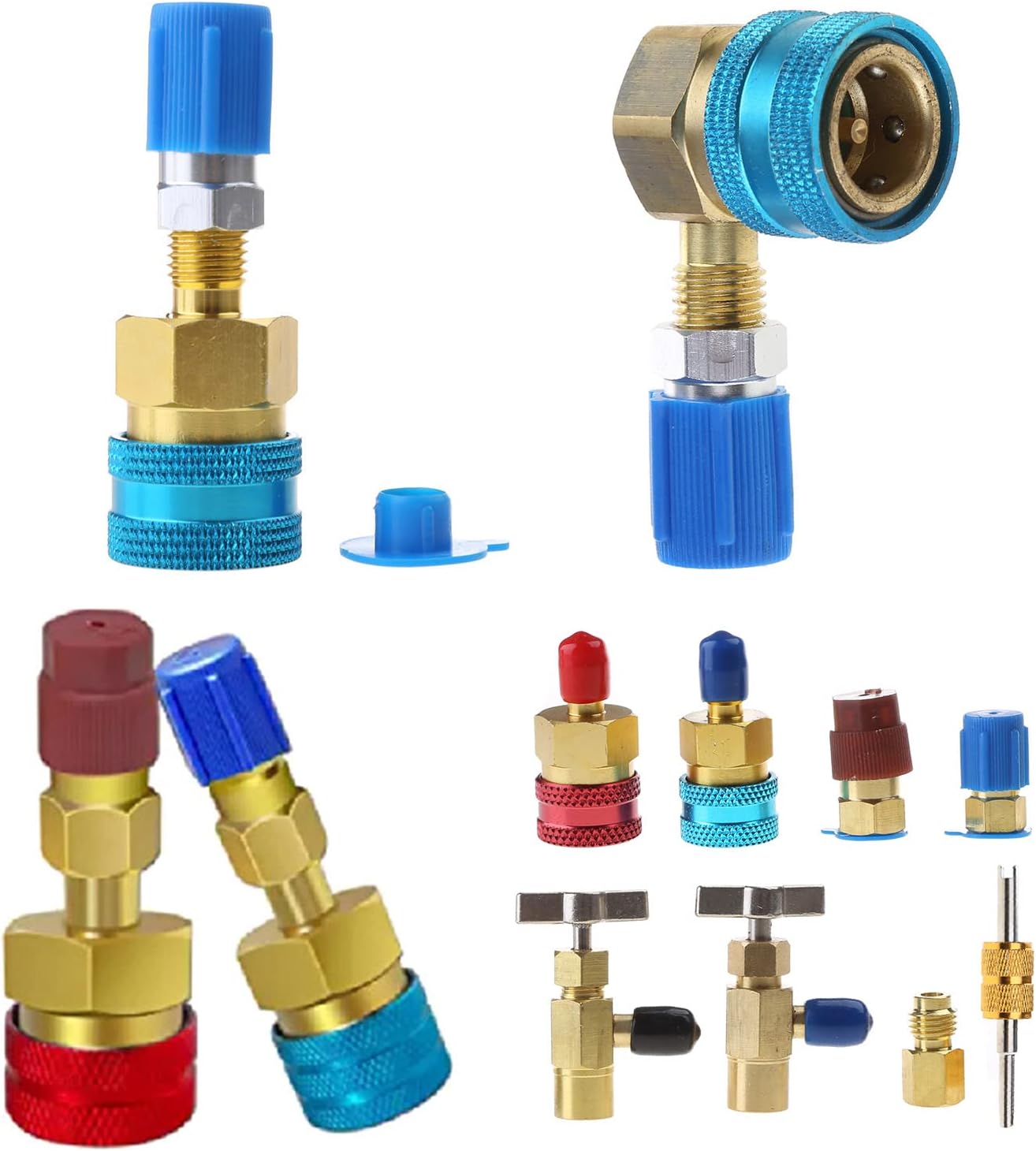 Hose Adapter Low Side Quick Coupler Fitting Connector for Car Air Conditioning AC Charging R1234YF Coupling Adapters 2x Air Conditioning Fitting for Car Low Side Quick Coupler Hose Adapter Connector