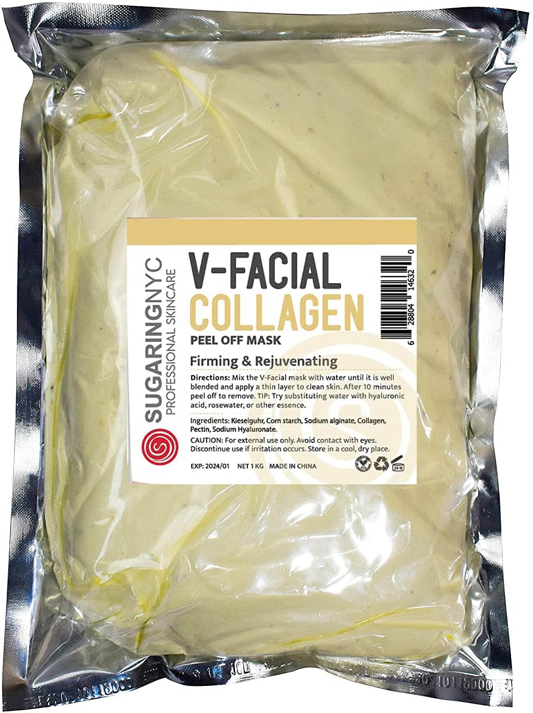 Sugaring NYC Vajacial Jelly Mask 24K Collagen Wholesale Refill 1kg 1 kilo Refill 2.2 lb.