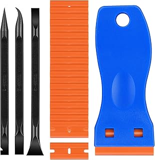 Lusofie Plastic Scraper Tool Set Multi-Purpose Plastic Razor Blades Plastic Blade Scraper Easy to Clean Crevices and Tight Spaces Perfect for Removing Oil Stains, Labels, Food, Dirt, Paint