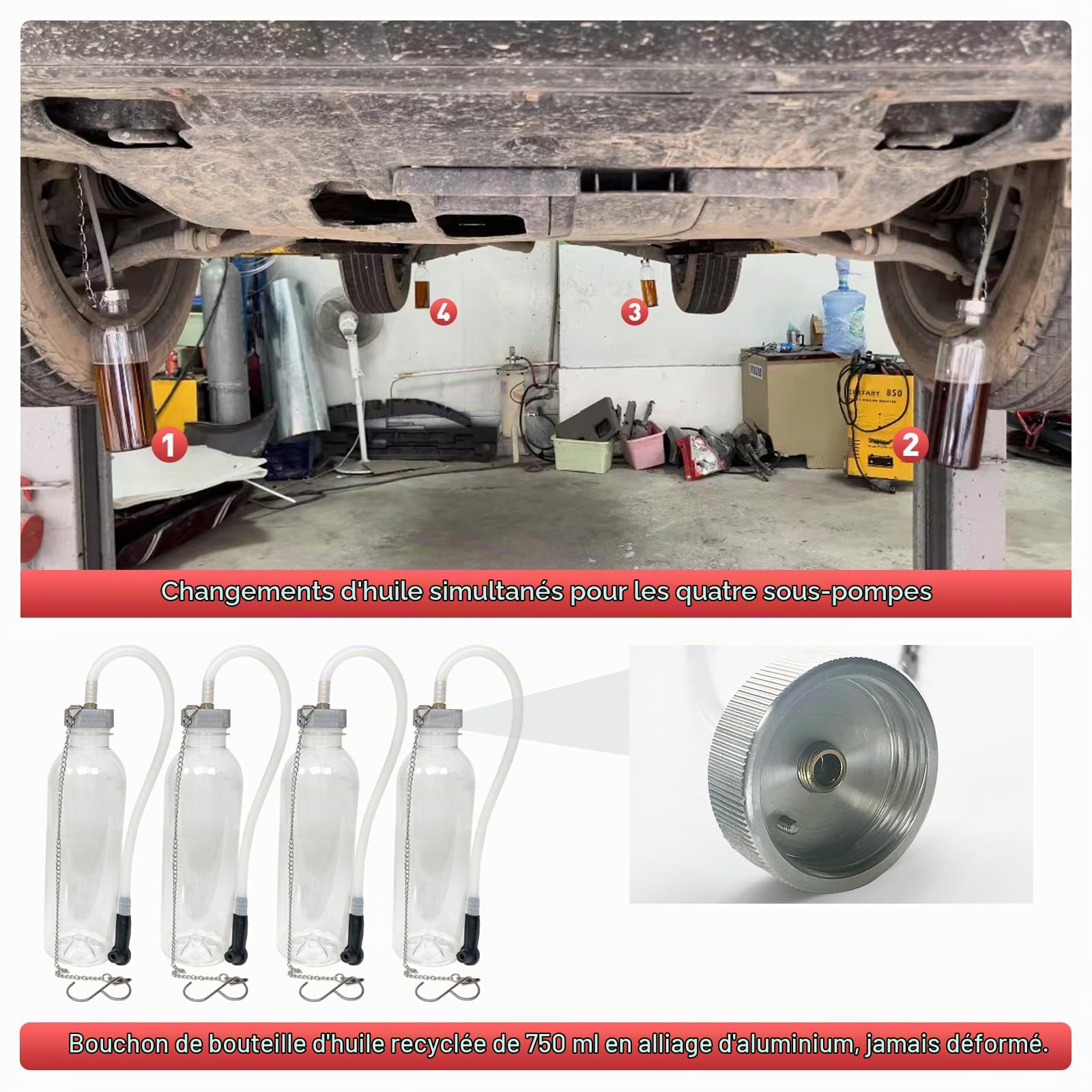12V220V110V purgeur de Frein Voiture, Remplacement de la Pulsation et de la Pression constante, pour Le Remplacement simultané de 4 Roues avec Adaptateur Automobile 16 pièces