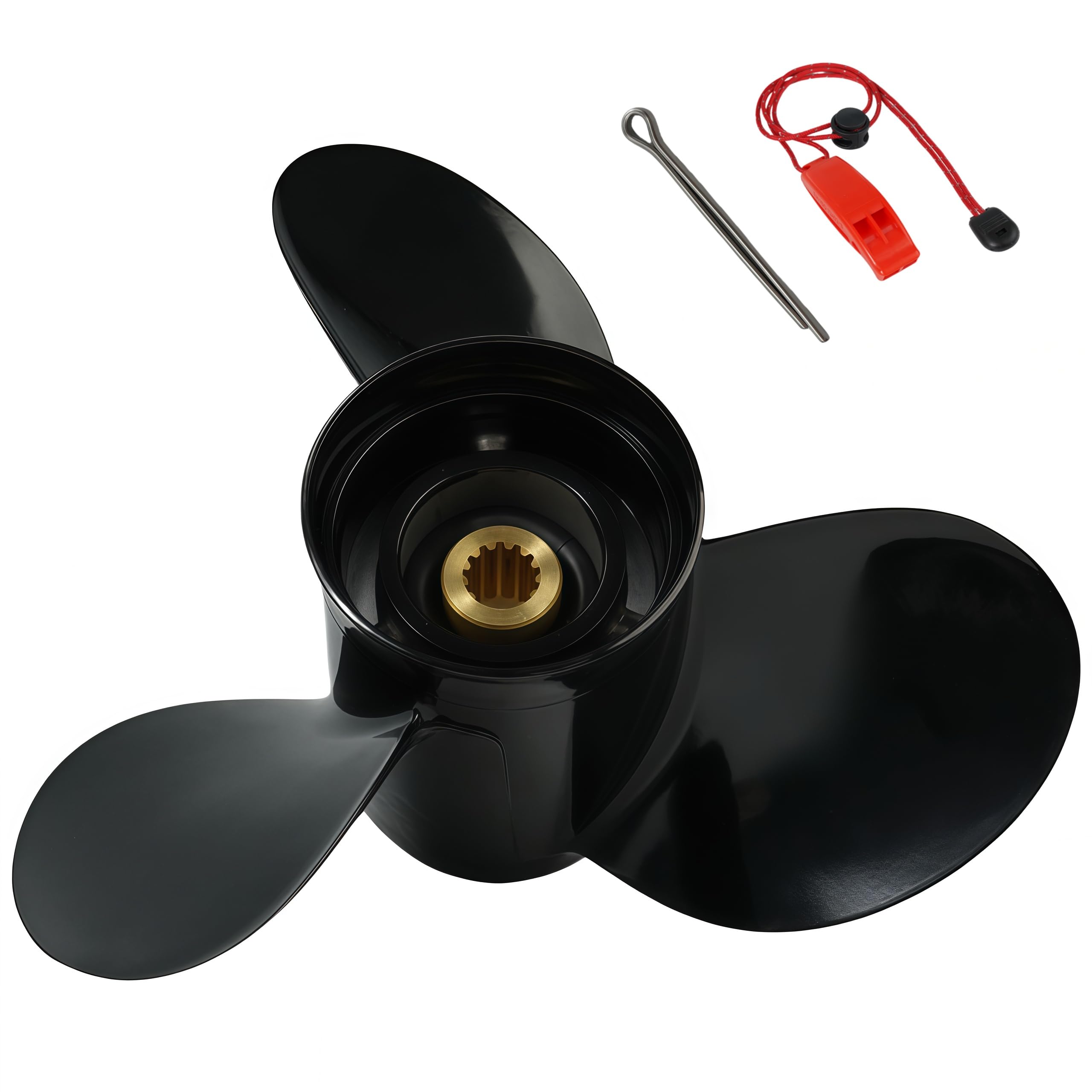 QIKIRUO for Suzuki 60hp-140hp Propeller OEM Upgrade 13 3/4x13,13 1/2X15,13 1/4X17,13X19,13 3/4X15,13 1/4X17,12 3/4X21 Aluminum Outboard Propellers,13 Tooth, Pressed in Rubber Hub,Rh(13X19)