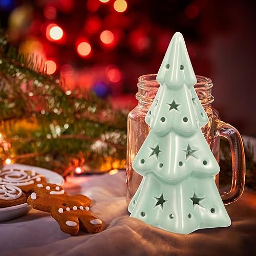 Miniatura 2 de EXCEART Adornos de mesa de cerámica para árbol de Navidad, decoraciones navideñas, modelo de árbol de Navidad, decoración de escritorio para