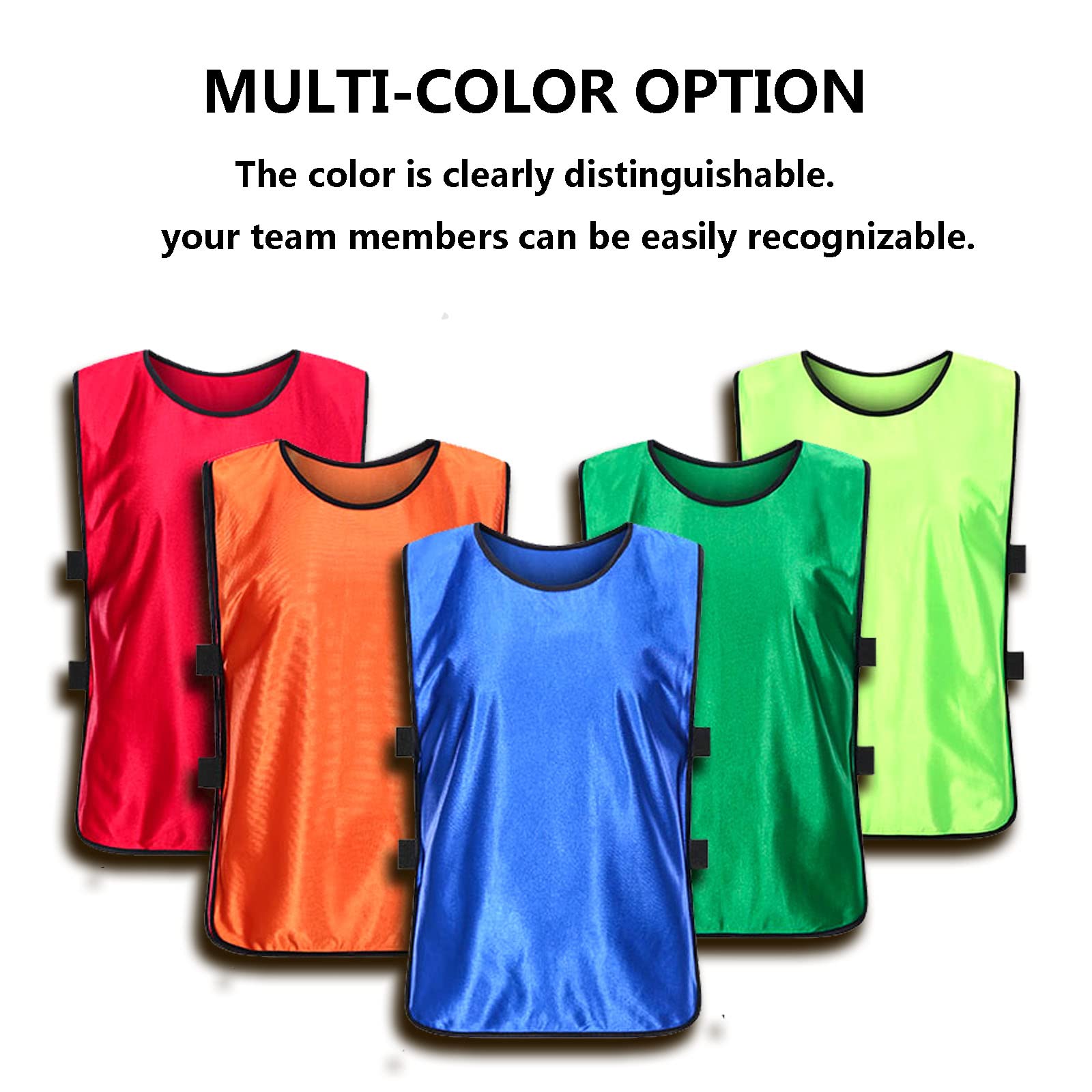 KUAIPAO 12 Pieces Soccer Pinnies Scrimmage Vest Team Practice Jerseys Sports Pinnies With Free Carry Bag