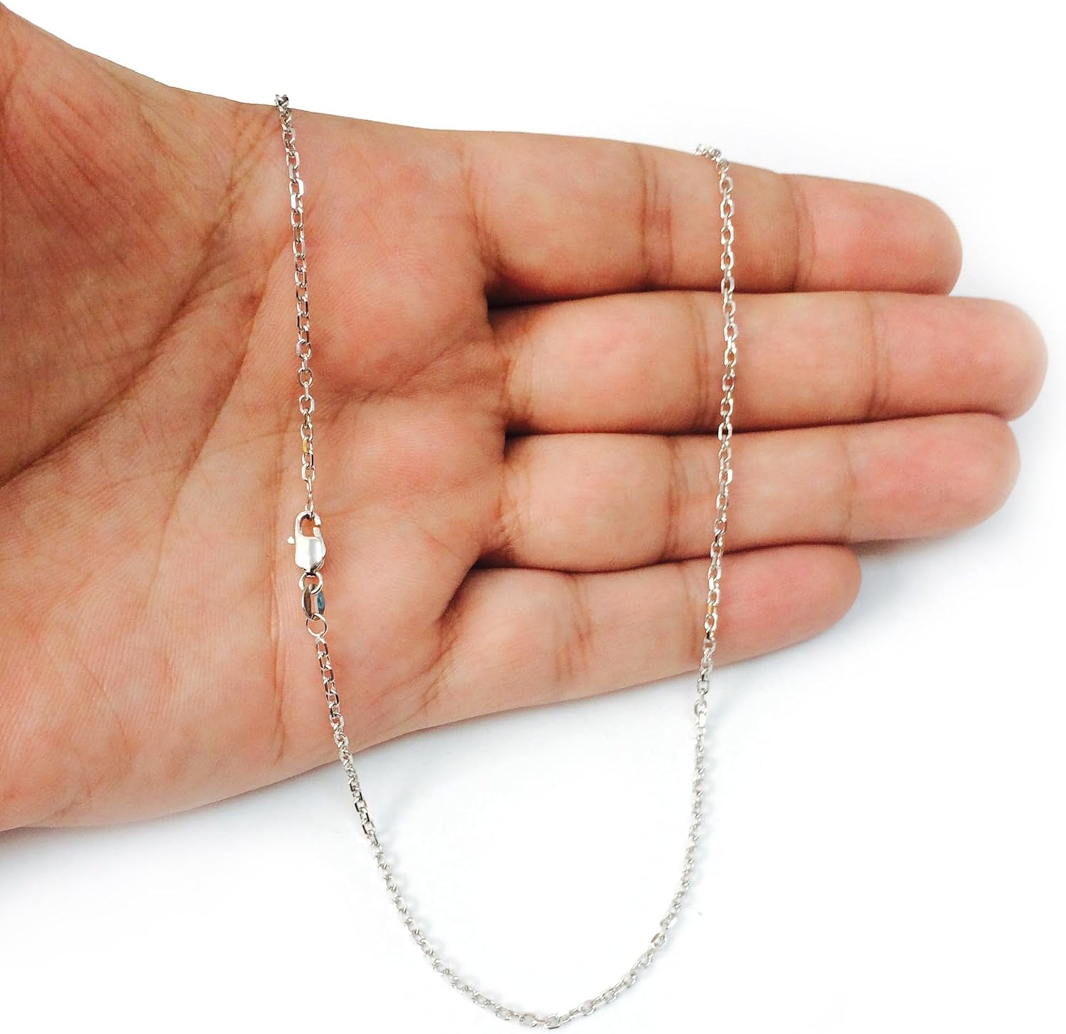 Jewelry Affairs 14k White Gold Cable Link Chain Necklace, 1.9mm - Image 6