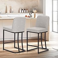 Vista 15 de Sophia & William Taburetes de bar de 24 pulgadas para isla de cocina, taburetes de bar de altura de mostrador con respaldo, sillas de bar modernas