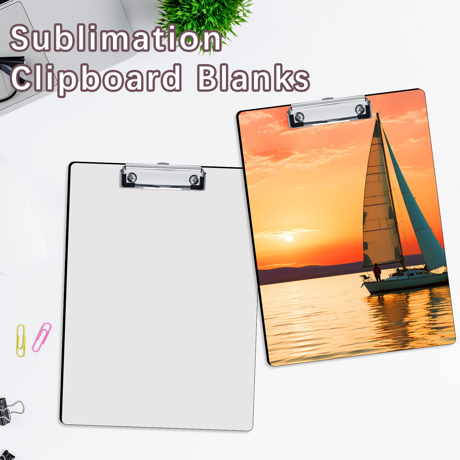 Sublimations-Klemmbrett, blanko, MDF, Sublimations-Klemmbrett, A4, Briefgröße, 22,6 x 32,1 cm, Sublimationsdruck-Lehrer-Rohlinge für Büroprodukte, DIY, handgefertigte Sublimationsverzierungen,